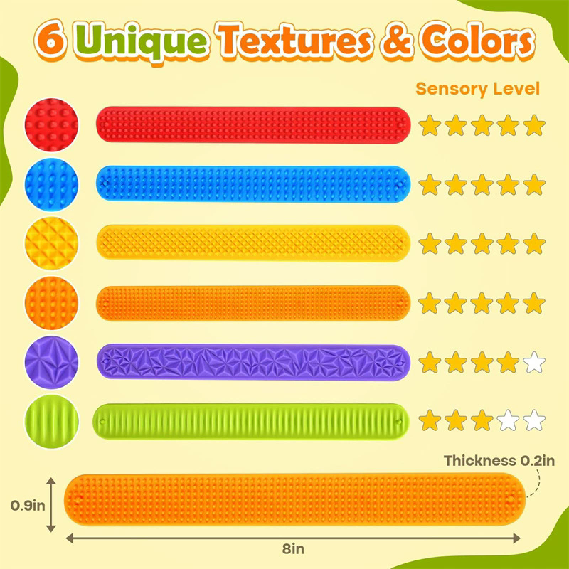 6PCS Fidget Toys Antistress Slap Bracelets Toys Slap Silicone Patting Circle Sensory Classic Toy Decoration For Childrens Autism