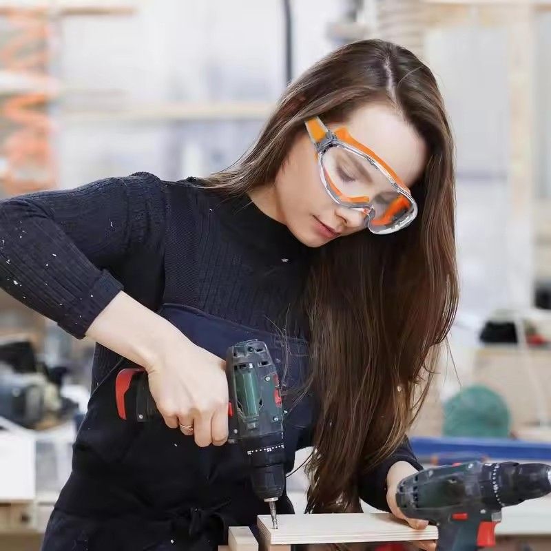 Construction Goggles For Men Angle Grinder Goggles Anti-Fog Woodworking Eyewear Anti-Splash Welding Safety Glasses Dustproof For