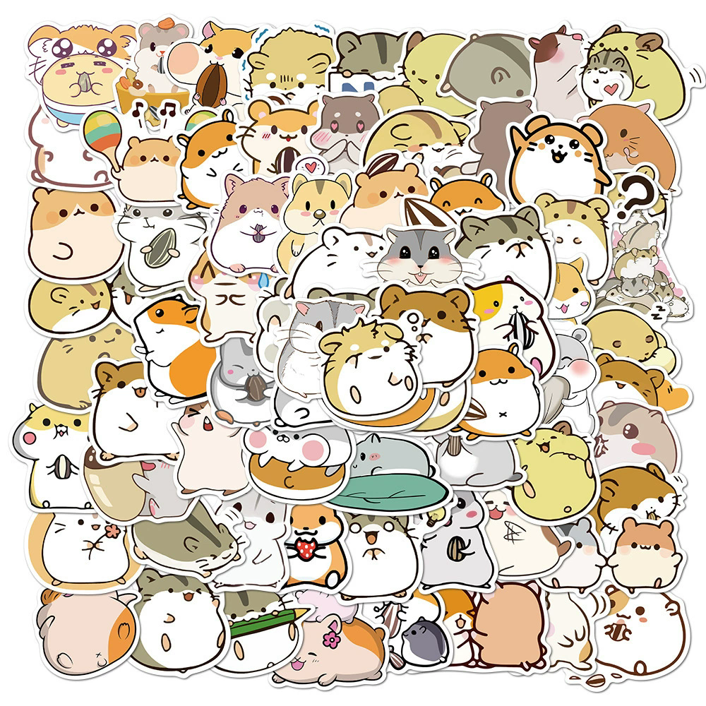 100PCS  Cute Animal Capybara Stickers Funny Creative Cartoon Decals Decoration DIY Luggage Phone Laptop Fridge Sticker-H-17