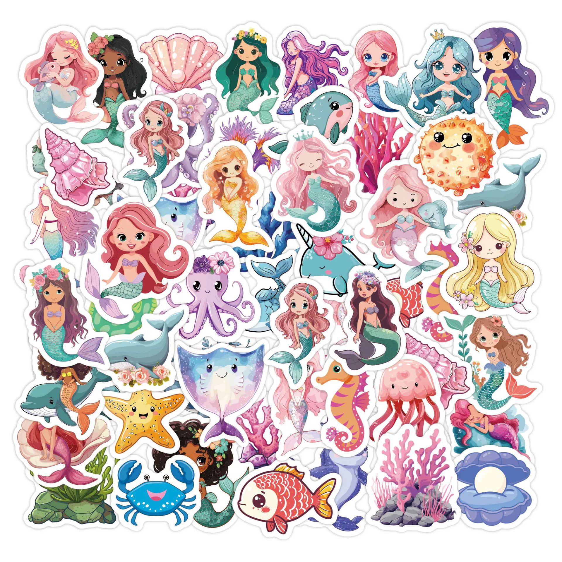 50PCS Fear Halloween Graffiti Stickers Skeleton Ghost Cartoon Decals Festive Atmosphere DIY Laptop Guitar Car Bike Sticker