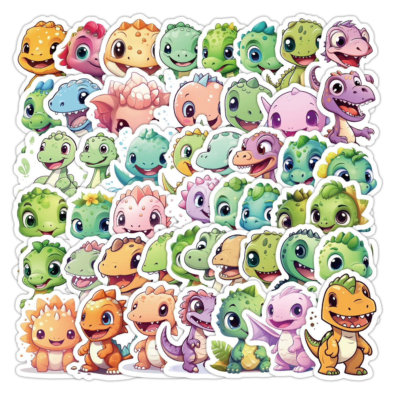 50 PCS Cartoon Cat Waterproof Stickers DIY Refrigerator Notebook Notebook Notebook Computer Water Cup Luggage Decoration