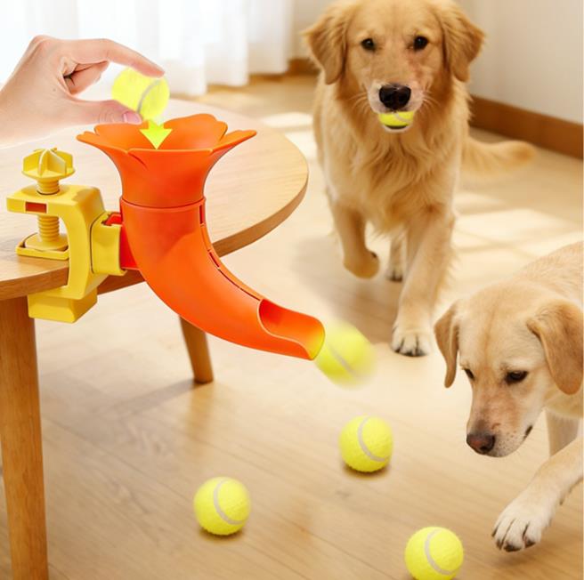 Adjustable Self-Serving Dog Ball Launcher Relieving Boredom Indoors Self-entertainment Dog Ball Throw Launcher Safe Dog Training