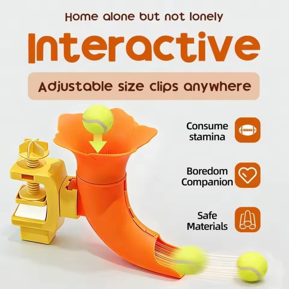 Adjustable Self-Serving Dog Ball Launcher Relieving Boredom Indoors Self-entertainment Dog Ball Throw Launcher Safe Dog Training