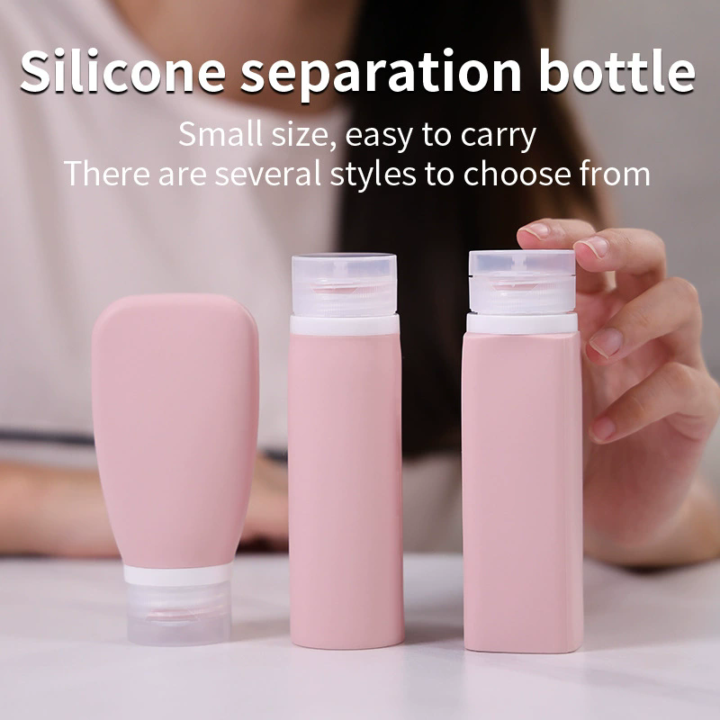 Silicone Refillable Travel Bottles Set with Lids, Reusable Leak-Proof Squeeze Containers for Toiletries