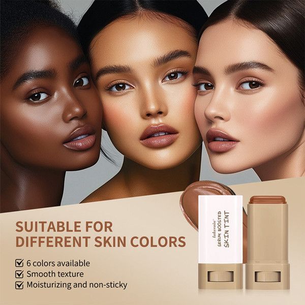 1PC Stick Foundation Boosted Skin Tint Foundation Stick Smooth Plumper Hight Coverage Travel Bronze Foundation Stick Makeup B2-1048
