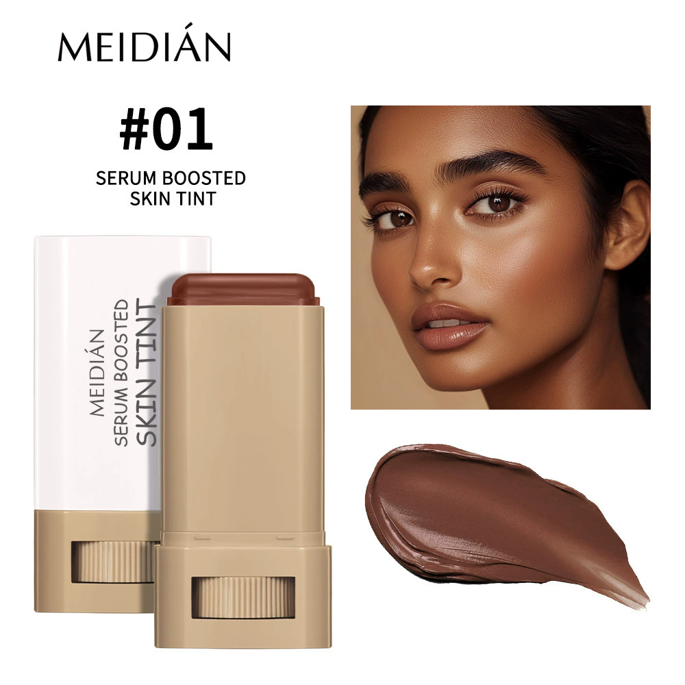 1PC Stick Foundation Boosted Skin Tint Foundation Stick Smooth Plumper Hight Coverage Travel Bronze Foundation Stick Makeup B2-1048