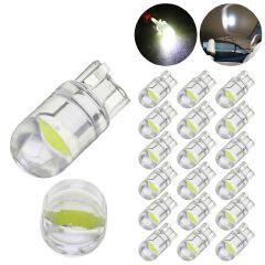 10PCS LED T10 W5W Canbus Glass COB 6000k Reading Dome Lamp Marker Wedge License PlateLight Bulbs 12V White Blue Red