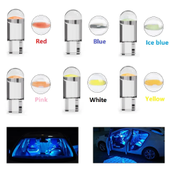 10PCS LED T10 W5W Canbus Glass COB 6000k Reading Dome Lamp Marker Wedge License PlateLight Bulbs 12V White Blue Red