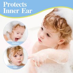 60PCS Waterproof Ear Stickers, Oval Cotton Waterproof Ear Water Protectors Ear Patches Ear Covers for Swimming Shower Protection