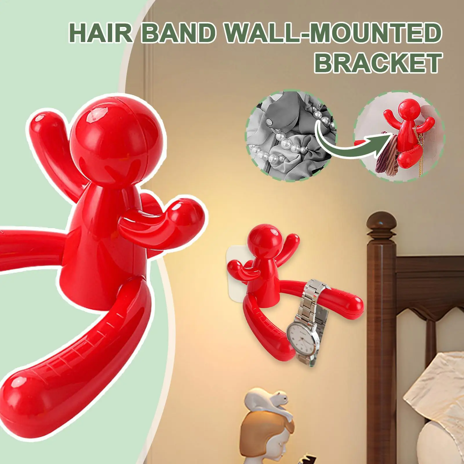 1PC Creative Wall Shelf Organizer Cartoon Portable Key Storage Rack Space Saving Hair Accessories Hooks Bedroom