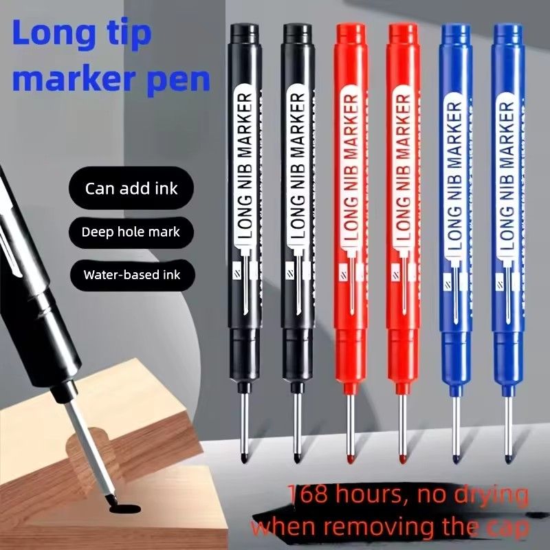 5PCS  Long Tip (20mm) Quick-Dry Oil-Based Marker Pens - High Quality, Non-Toxic, Smudge-Proof Art & Drafting Markers Students