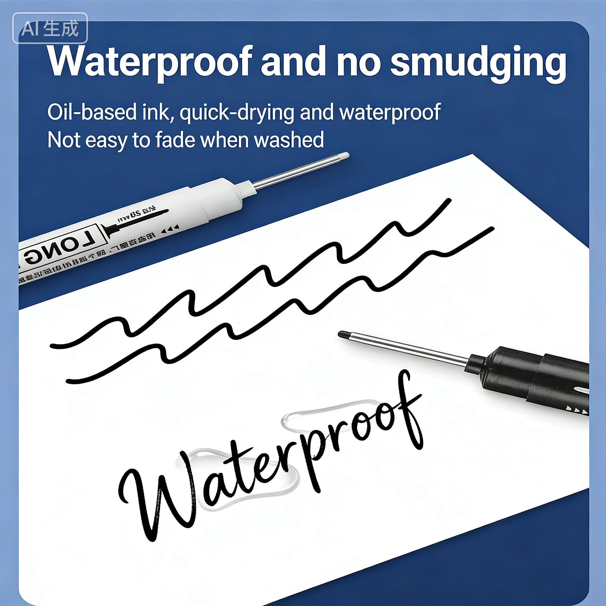 5PCS  Long Tip (20mm) Quick-Dry Oil-Based Marker Pens - High Quality, Non-Toxic, Smudge-Proof Art & Drafting Markers Students