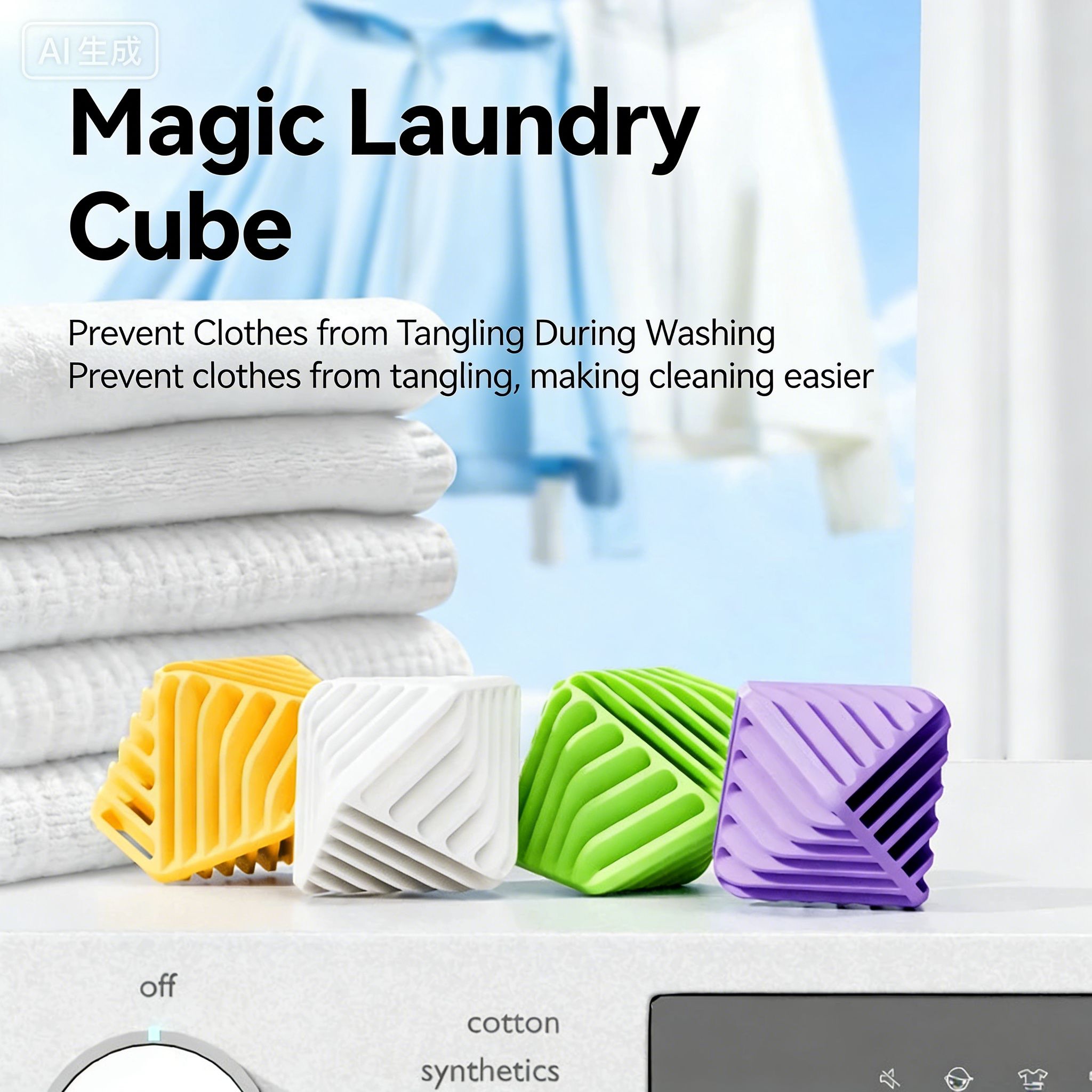 Magic Laundry Balls Reusable Washing Machine And Dryer Balls for Stain Removal Prevent Tangles Minimize Static