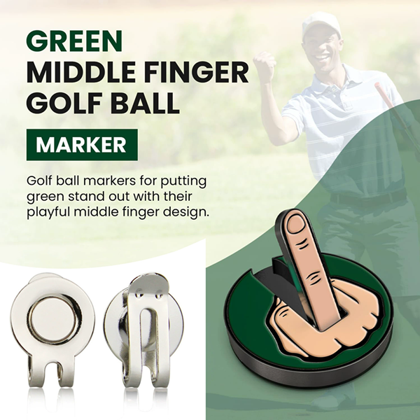 1PC  Accessories Funny Middle Finger Golf Ball Marker Metal Removable Golf Hat Clip Golf Caps Clips Outdoor