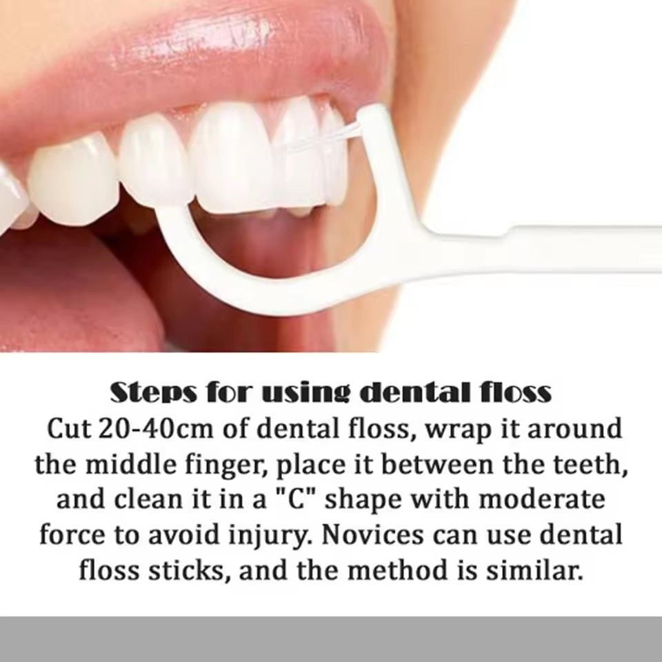 Portable Dental Floss Stick High Tension Smooth Disposable Toothpick Double Line Dental Floss Oral Hygiene Dental Cleaning Tools