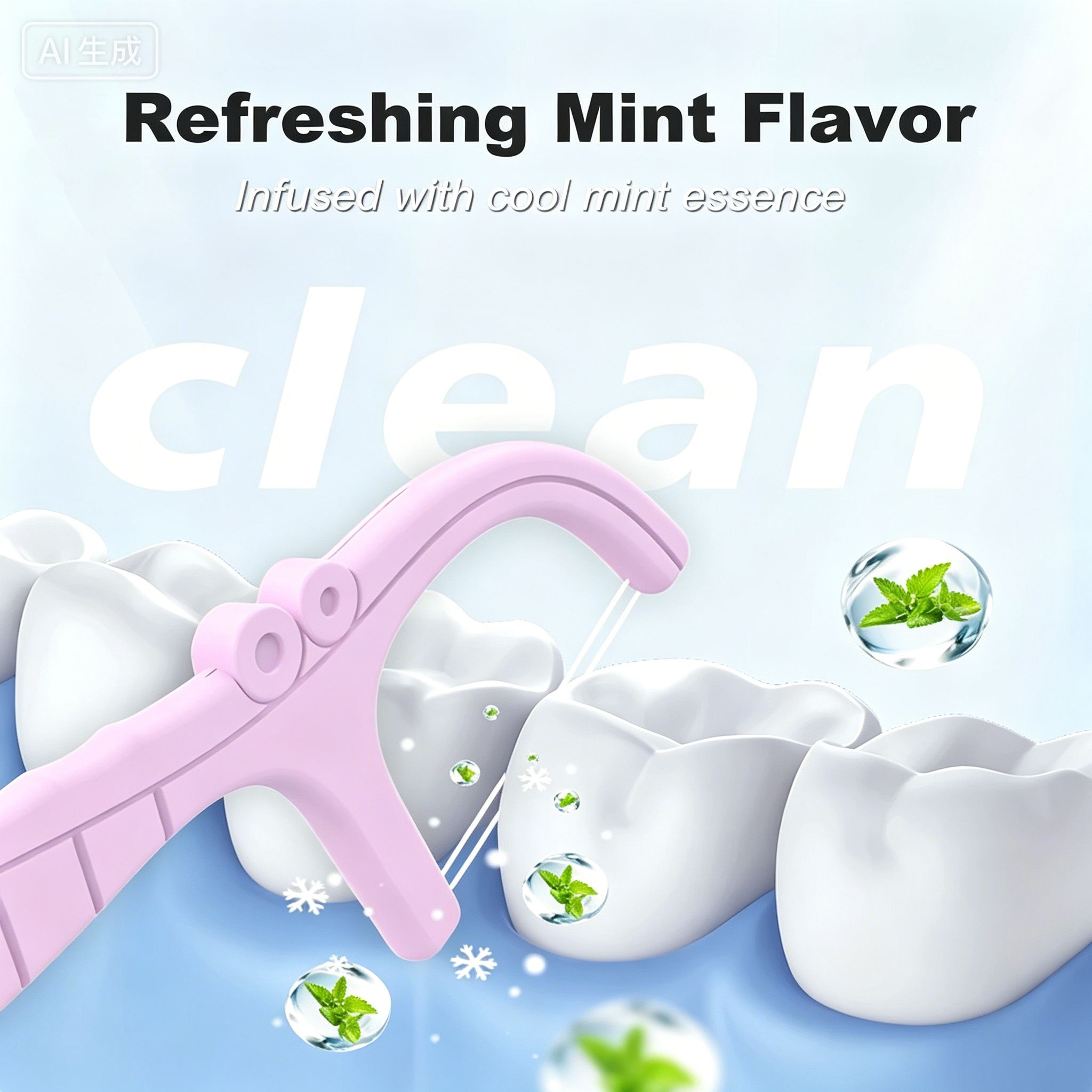 Portable Dental Floss Stick High Tension Smooth Disposable Toothpick Double Line Dental Floss Oral Hygiene Dental Cleaning Tools