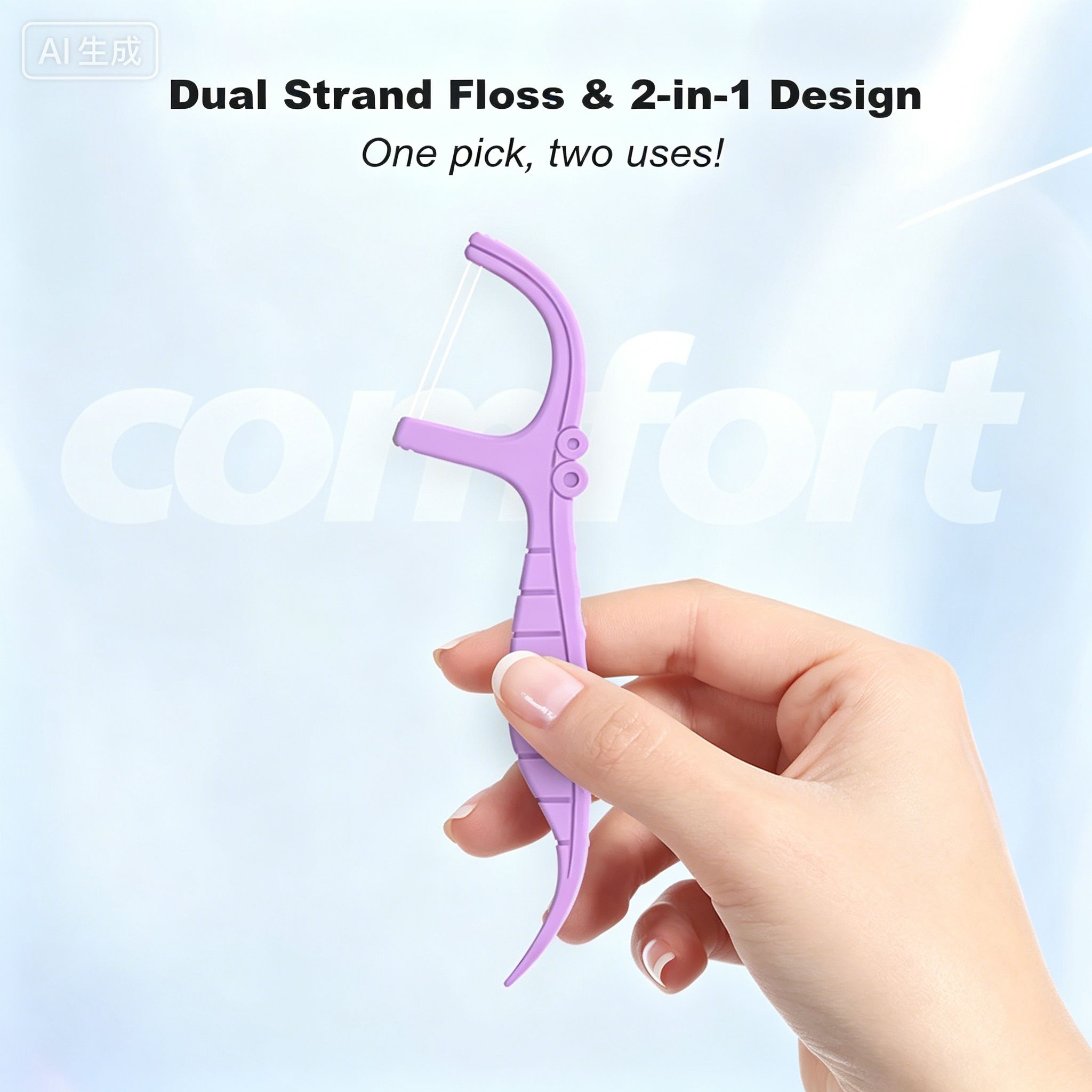 Portable Dental Floss Stick High Tension Smooth Disposable Toothpick Double Line Dental Floss Oral Hygiene Dental Cleaning Tools