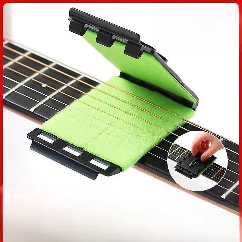 1Professional Guitar String Cleaner Scrubber with Dual Replaceable Microfiber Pads for Fretboard String Maintenance on Guitar