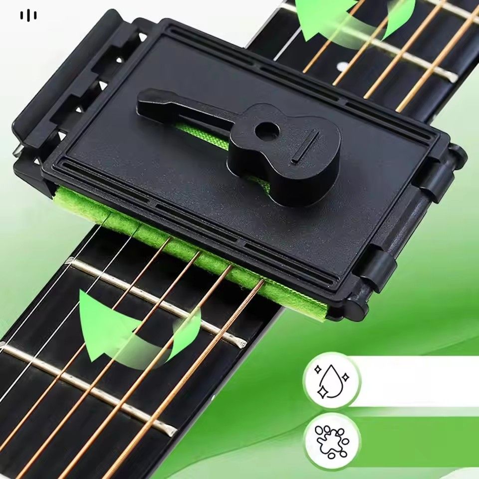 1Professional Guitar String Cleaner Scrubber with Dual Replaceable Microfiber Pads for Fretboard String Maintenance on Guitar