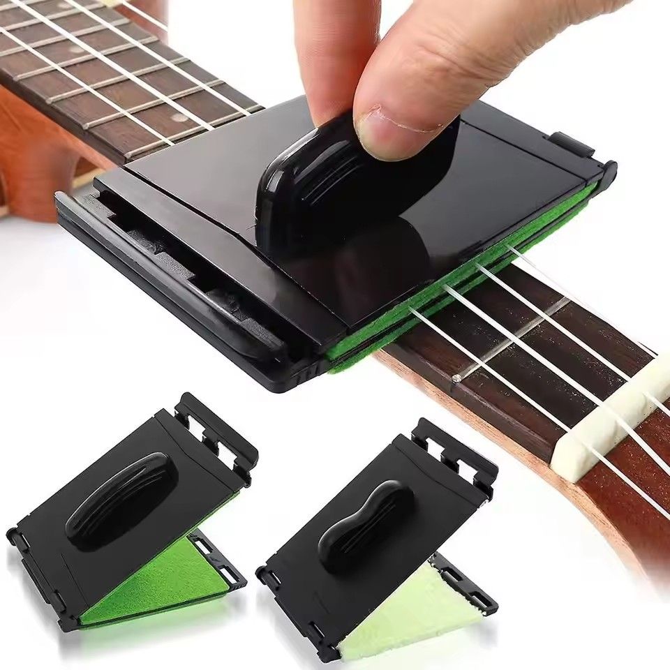 1Professional Guitar String Cleaner Scrubber with Dual Replaceable Microfiber Pads for Fretboard String Maintenance on Guitar