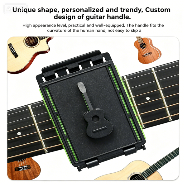 1Professional Guitar String Cleaner Scrubber with Dual Replaceable Microfiber Pads for Fretboard String Maintenance on Guitar