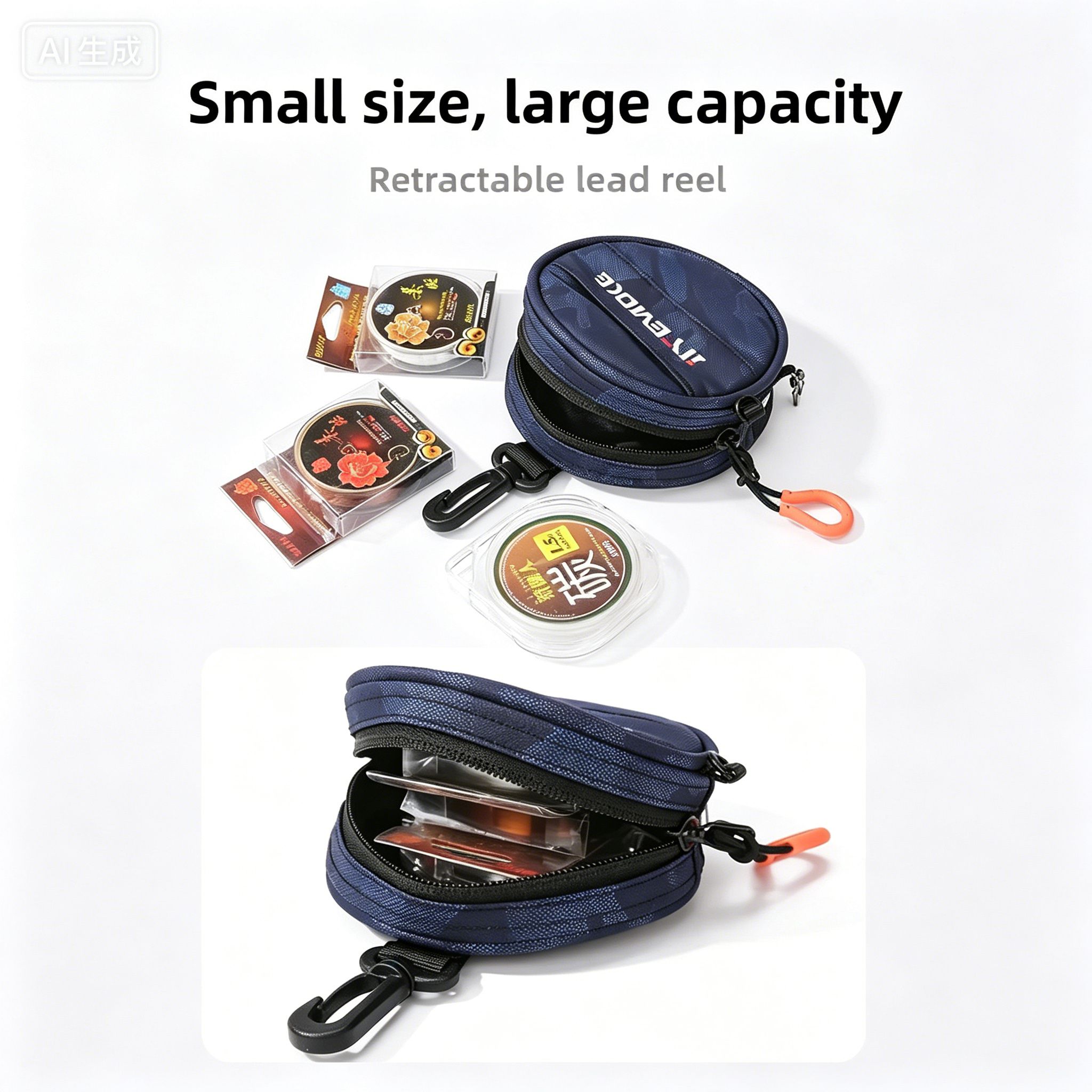 Portable Design Carbon Fishing Line Storage Bag Multifunctional Storage Carbon Material Portable Line Case Line Organization