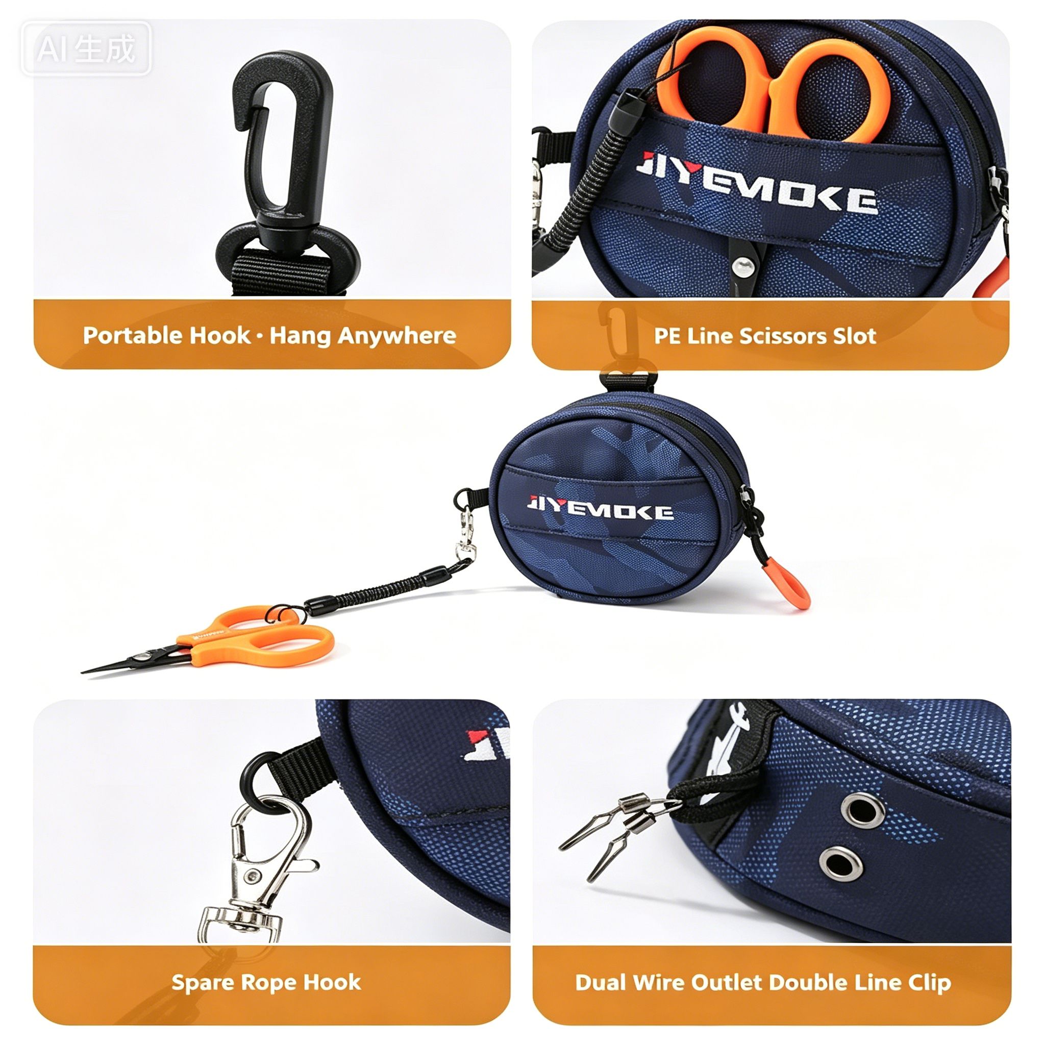 Portable Design Carbon Fishing Line Storage Bag Multifunctional Storage Carbon Material Portable Line Case Line Organization