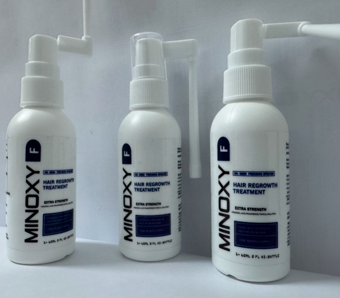 MINOXY F Minoxidil and Finasteride Topical Solution Hair Loss Treatment to Regrow Fuller, Thicker Hair, Unscented 60ml