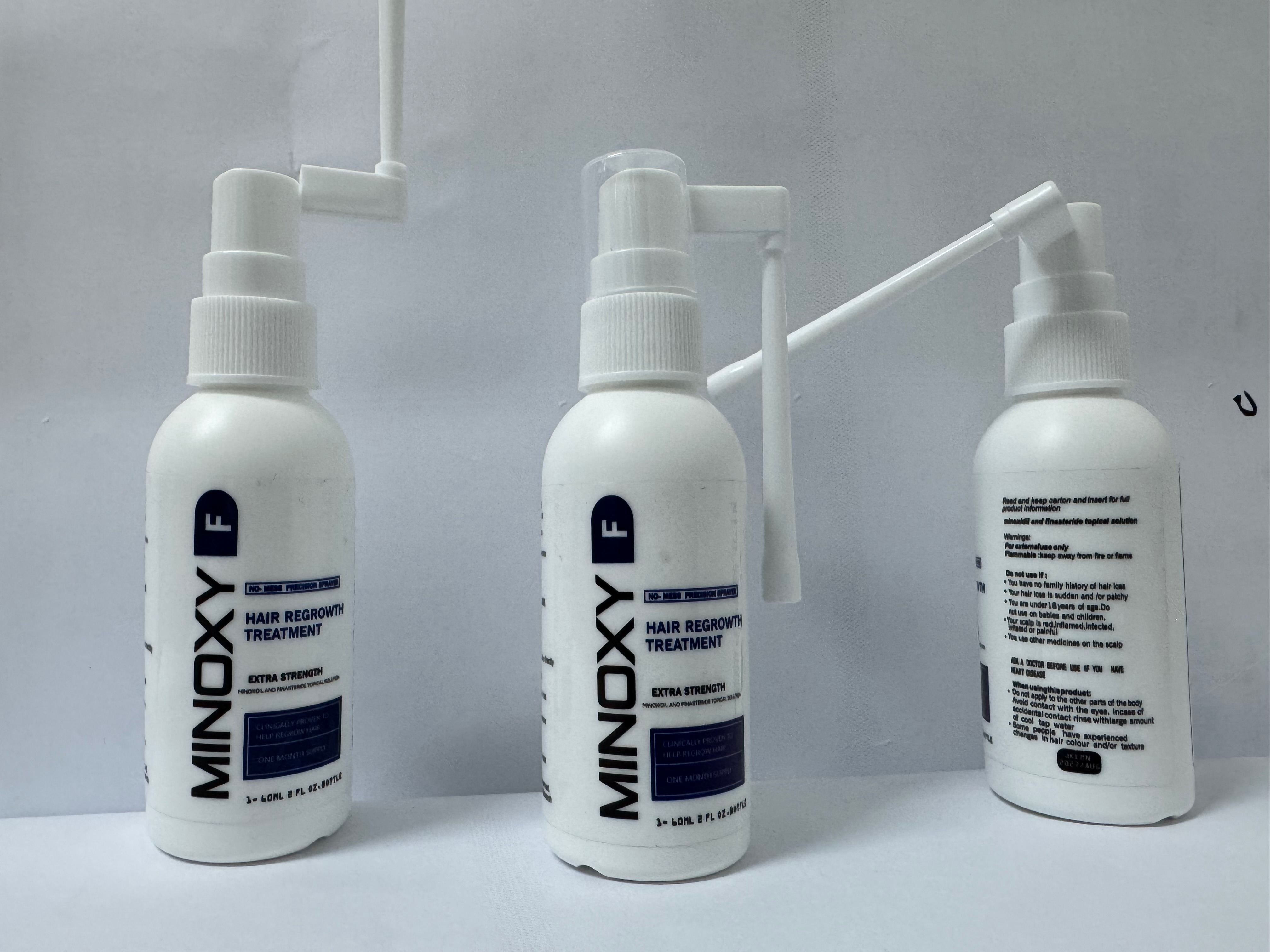MINOXY F Minoxidil and Finasteride Topical Solution Hair Loss Treatment to Regrow Fuller, Thicker Hair, Unscented 60ml