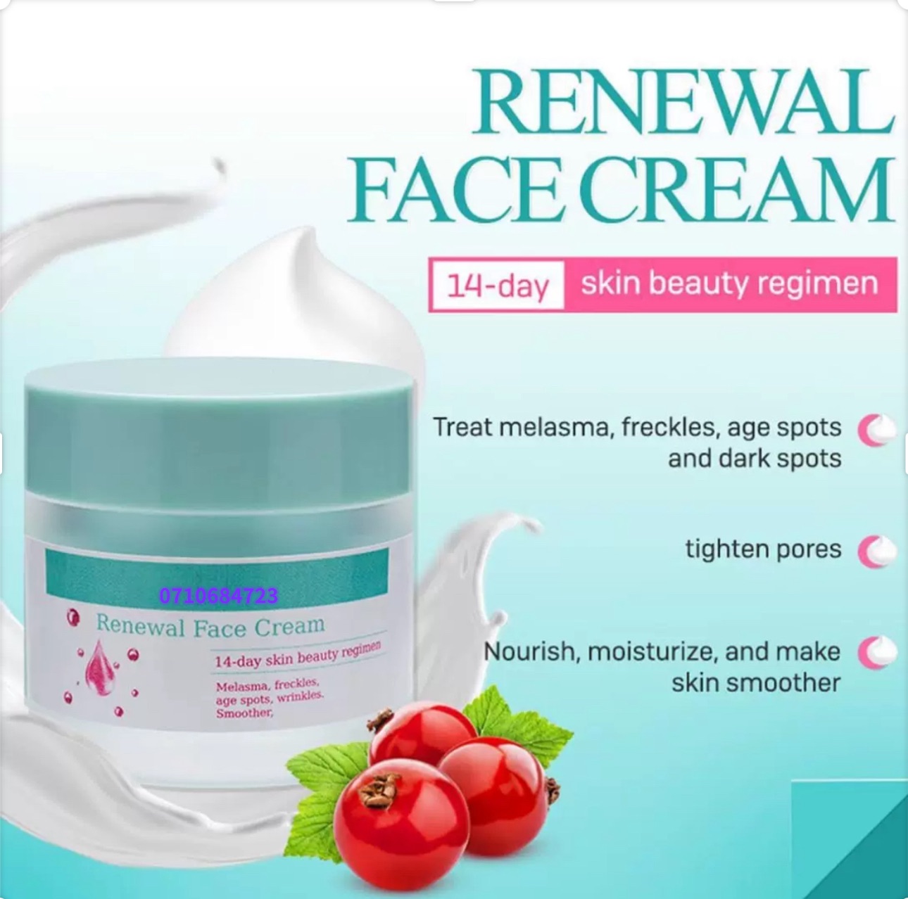 Renewal Face Cream, 14-day beauty regimen for Melasma, freckles, acne and eczema
