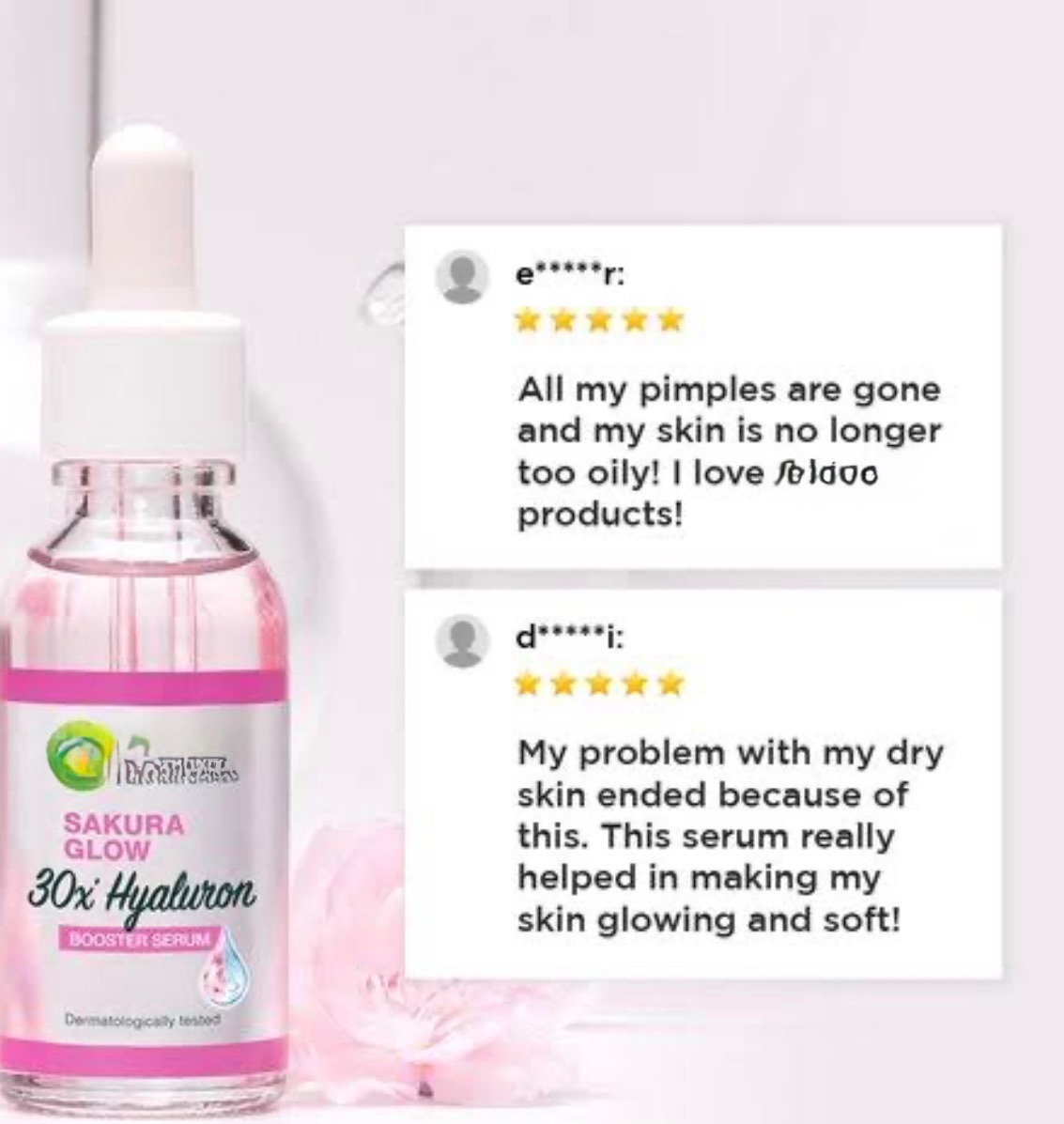 Twin Pack - Bright Complete Sakura Glow serum with 30 x Hyaluronic acid, newborn glow in just 7 days 60ml