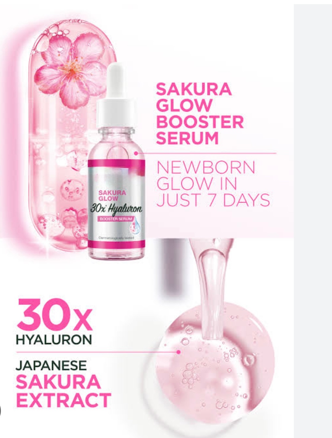 Twin Pack - Bright Complete Sakura Glow serum with 30 x Hyaluronic acid, newborn glow in just 7 days 60ml