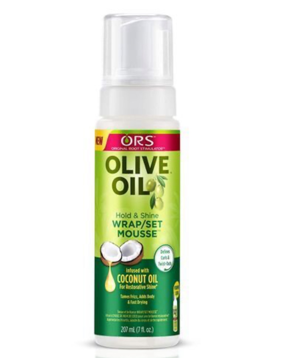 (Infused with Coconut Oil) ORS Olive Oil Wrap Set Mousse 207ML is a versatile styling product designed to enhance and define natural hair