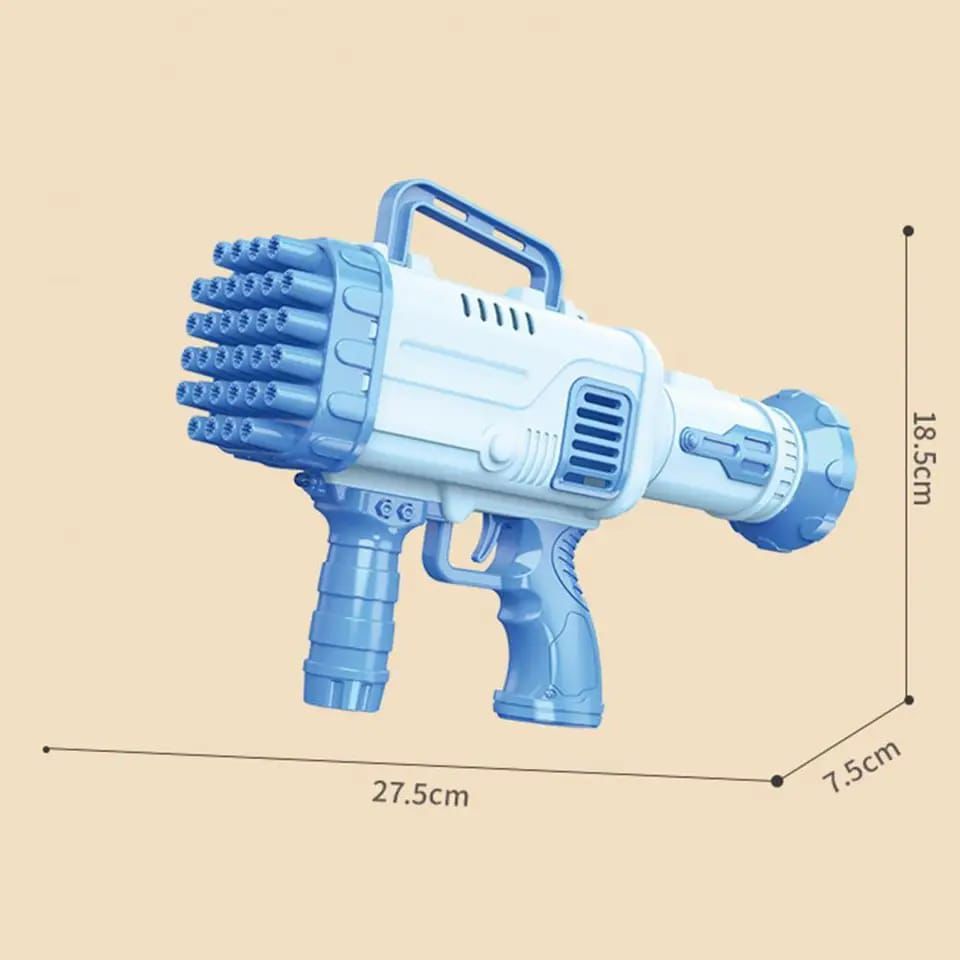36 holes bubble Gun. made of environmental friendly ABS plastic,BPA free,non-toxic and harmless.Kids can use this gatling bubble maker toy safely.