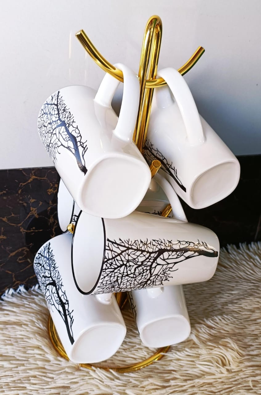 🌸🌸Elegant Tree cups/Mugs set.Microwave-friendly and suitable for high heat and low temperatures.Made of high quality BPA lead free ceramics.