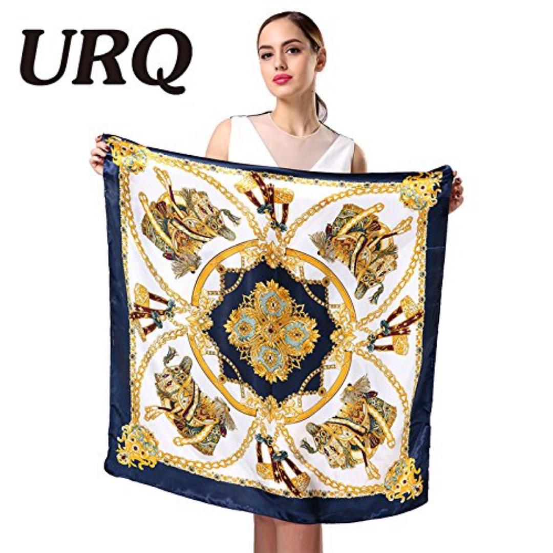 Women’s Blue Satin Scarf – Soft Silk-Feel Square Scarf for Hair, Neck & Styling – Shiny Lightweight Fashion Accessory for Work, Travel & Everyday Elegance – Glamour Nest