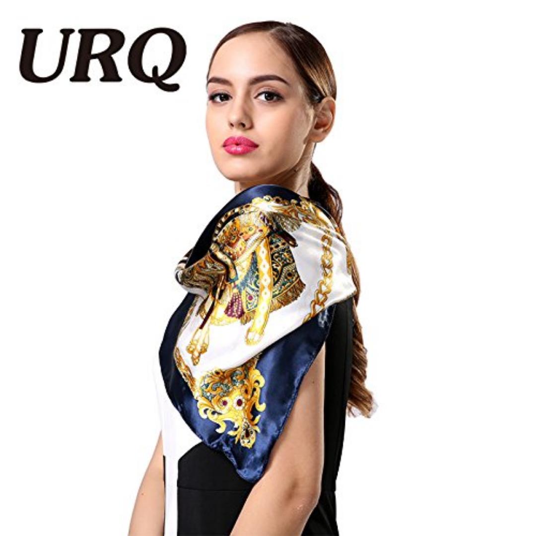 Women’s Blue Satin Scarf – Soft Silk-Feel Square Scarf for Hair, Neck & Styling – Shiny Lightweight Fashion Accessory for Work, Travel & Everyday Elegance – Glamour Nest