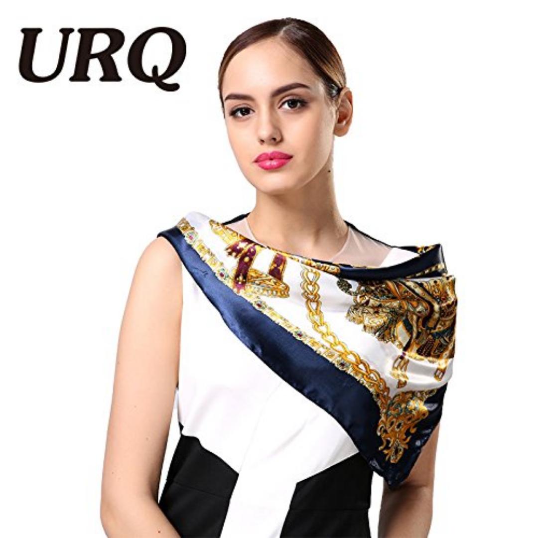 Women’s Blue Satin Scarf – Soft Silk-Feel Square Scarf for Hair, Neck & Styling – Shiny Lightweight Fashion Accessory for Work, Travel & Everyday Elegance – Glamour Nest