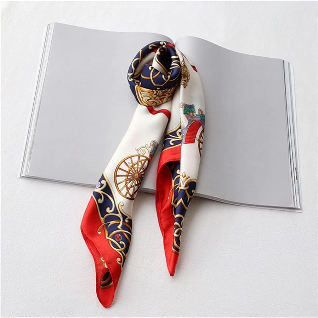 Women’s Red Satin Scarf – Elegant Lightweight Silk-Like Neck Scarf for Hair, Bag, or Styling – Soft, Shiny Square Scarf for Casual & Formal Wear – Glamour Nest
