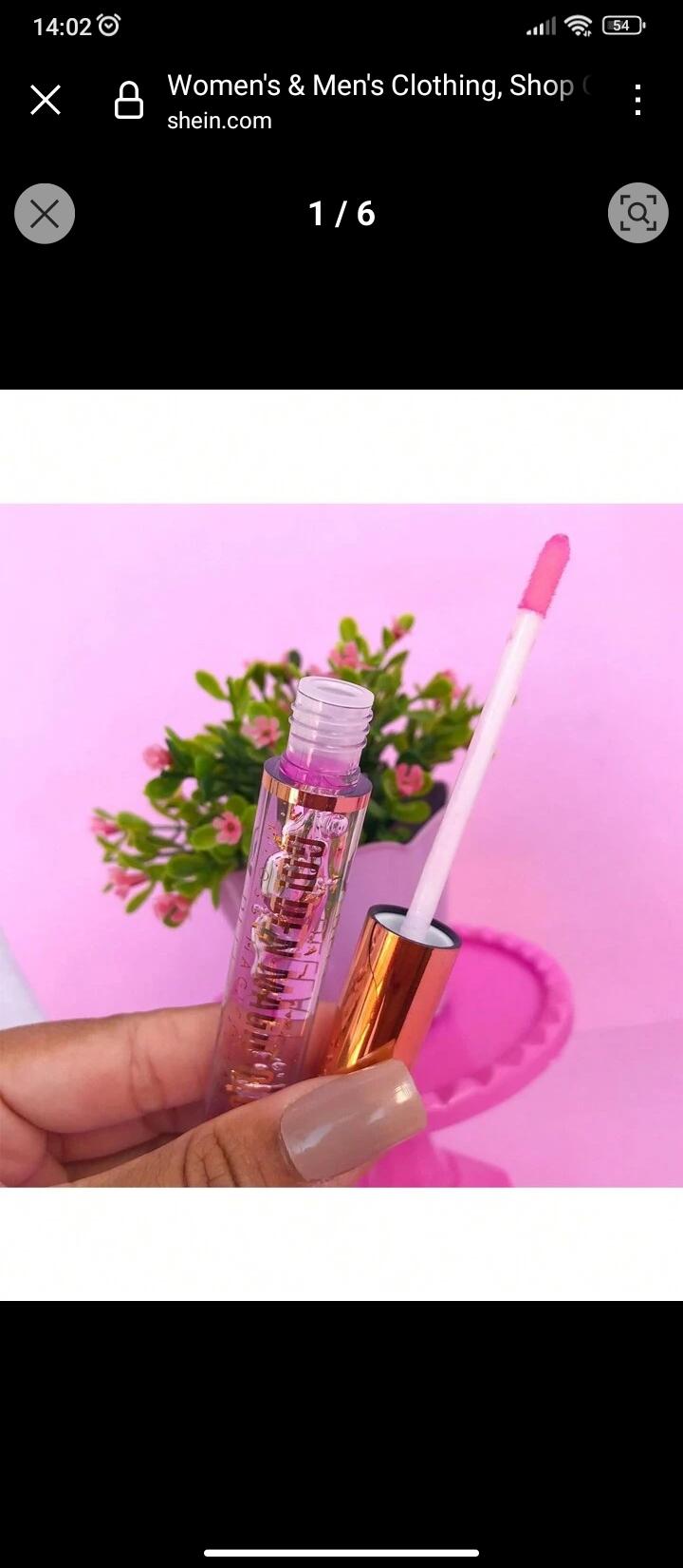 Magic Your Life Color-Changing Pink Lip Gloss – Gold Flake Clear Gloss That Turns Lips Rosy Pink – Moisturizing, Lightweight, and Glossy Lip Tint – Glamour Nest