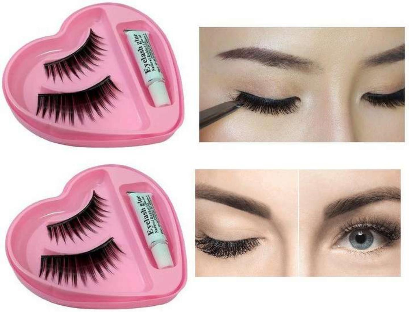 A pair of 3D False Eyelashe with Mini Lash Glue – Reusable, Lightweight Mink-Like Lashe for Natural Volume – Easy Application Kit for Beginners & Pros – Glamour Nest