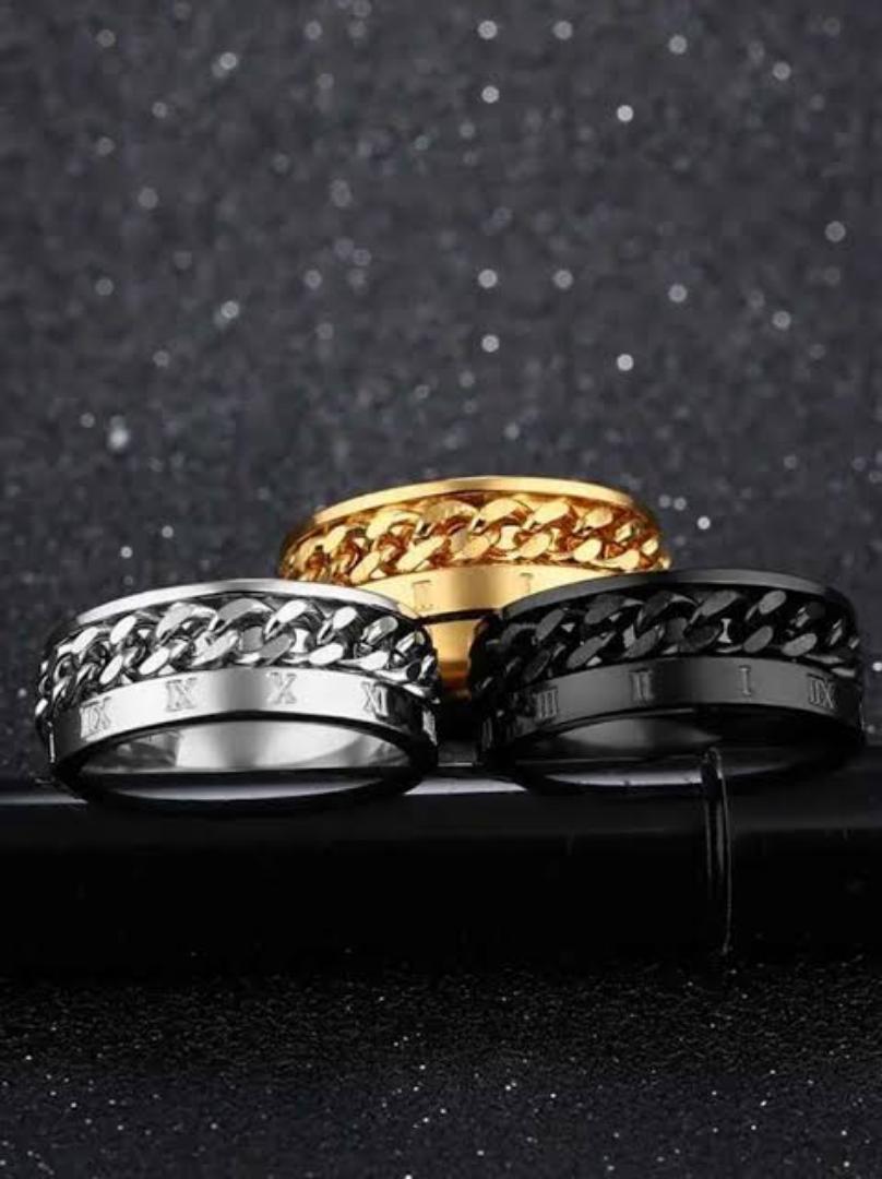 Rotatable Tungsten Ring for Men – Spinning Fidget Band in Black, Gold & Silver – Durable, Scratch-Resistant Wedding or Fashion Ring – Glamour Nest