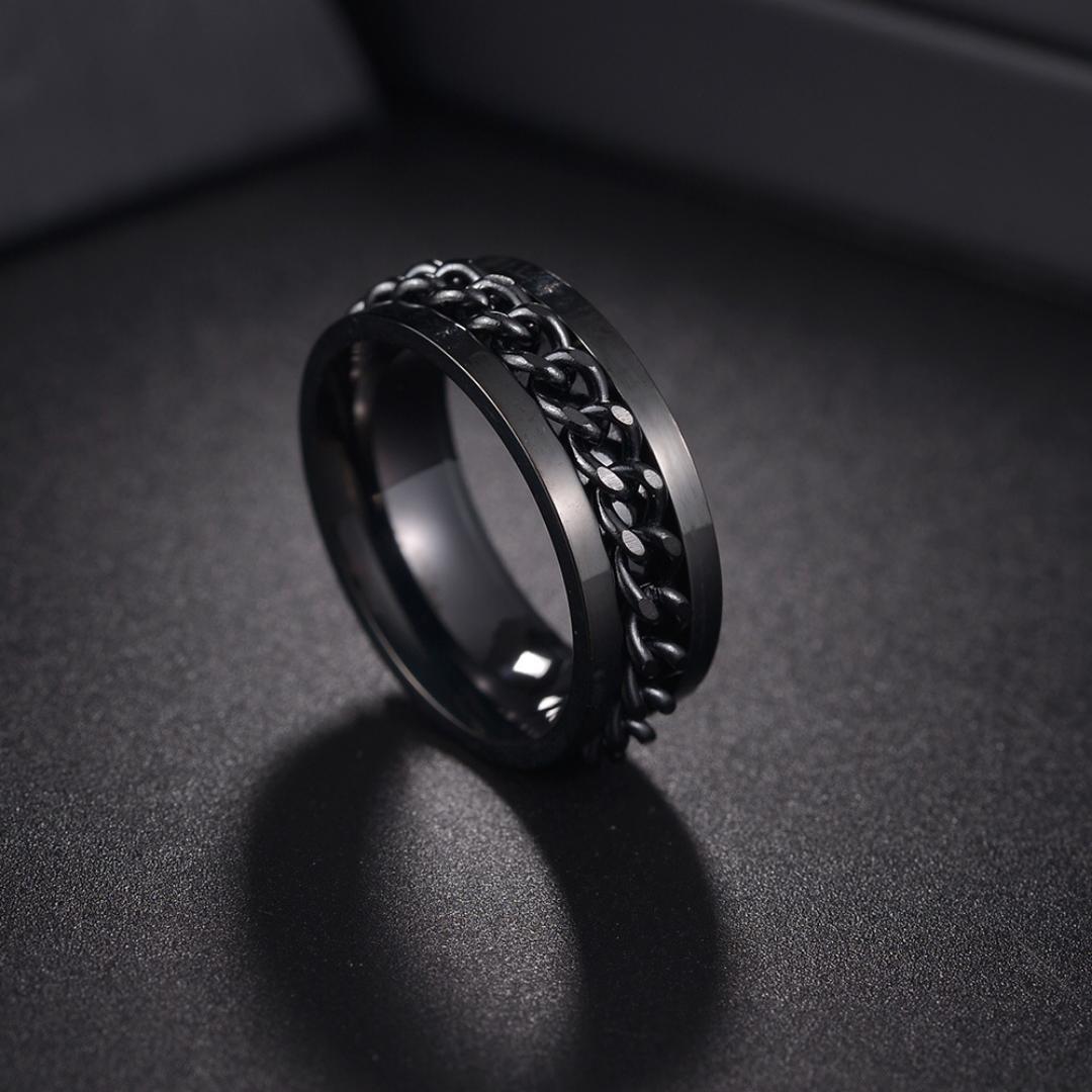 Rotatable Tungsten Ring for Men – Spinning Fidget Band in Black, Gold & Silver – Durable, Scratch-Resistant Wedding or Fashion Ring – Glamour Nest