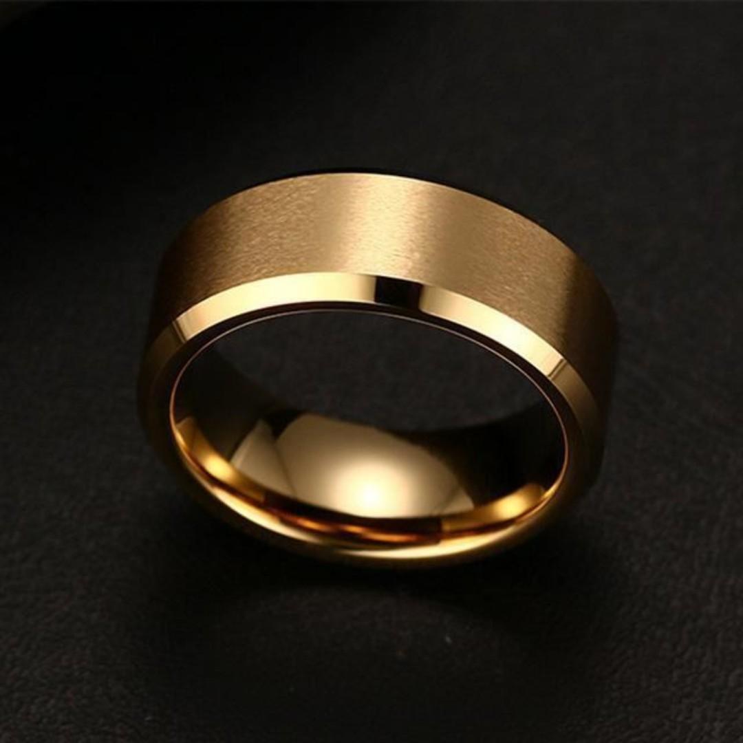 Men’s Tungsten Carbide Ring – Durable Polished Band in Black, Gold & Silver – Scratch-Resistant, Stylish Wedding or Fashion Ring – Glamour Nest