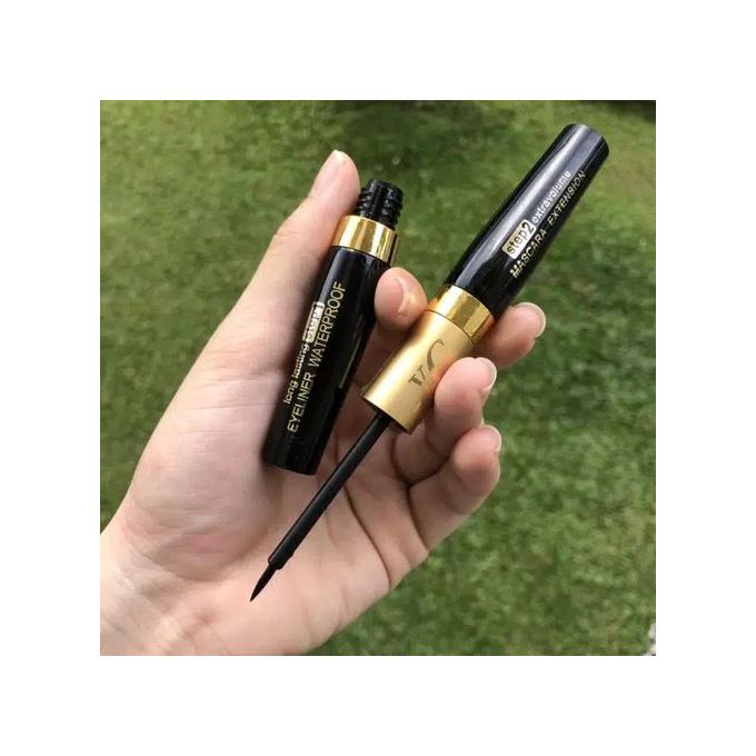 2-in-1 Waterproof Mascara & Eyeliner Pen – Long-Lasting Volume & Bold Definition – Glamour Nest