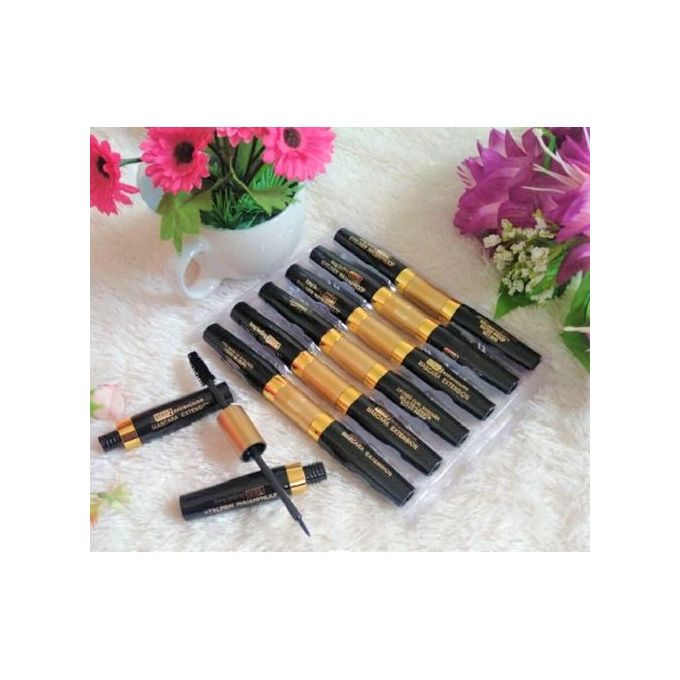 2-in-1 Waterproof Mascara & Eyeliner Pen – Long-Lasting Volume & Bold Definition – Glamour Nest