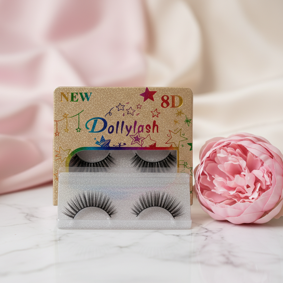 8D Mink False Eyelashes – Extra Volume Fluffy Dramatic Lashes for Glam & Party Makeup – Glamour Nest view 2