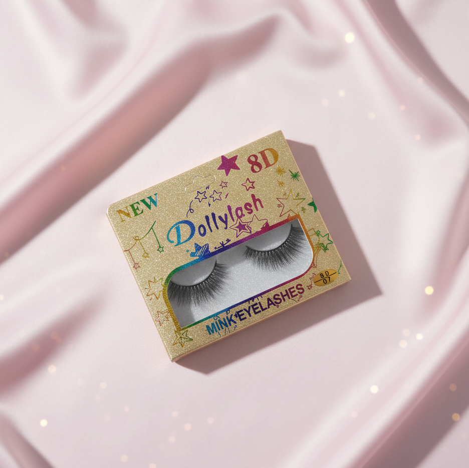 8D Mink False Eyelashes – Extra Volume Fluffy Dramatic Lashes for Glam & Party Makeup – Glamour Nest view 3