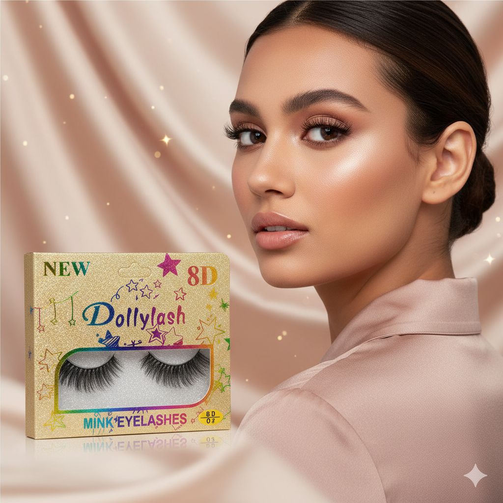 8D Mink False Eyelashes – Extra Volume Fluffy Dramatic Lashes for Glam & Party Makeup – Glamour Nest