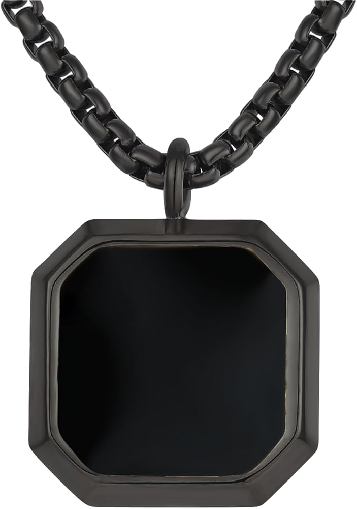 Silver and Black Chain with Pendant for Men & Women – Stylish Stainless Steel Fashion Necklace – Glamour Nest